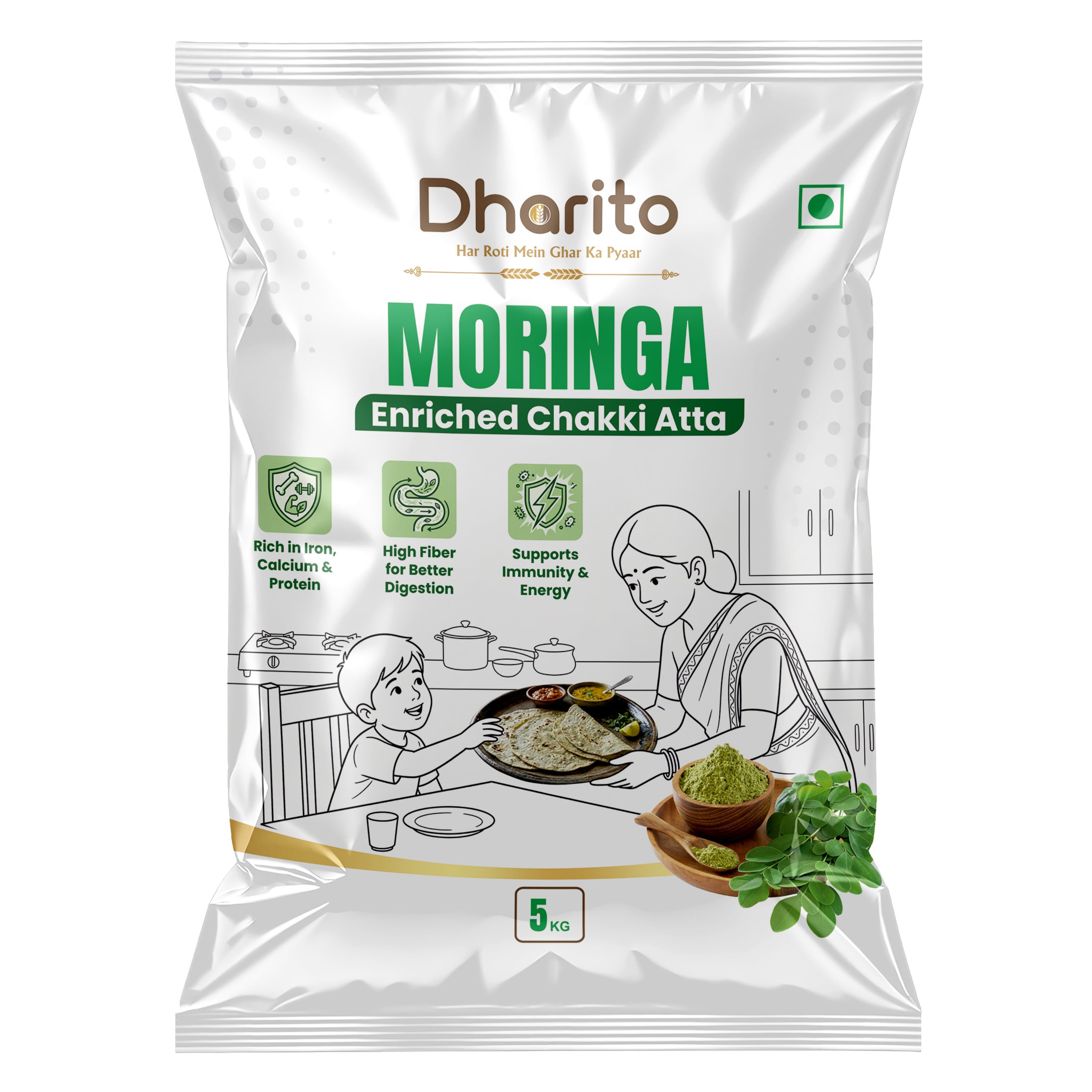 Dharito Moringa Enriched Chakki Atta