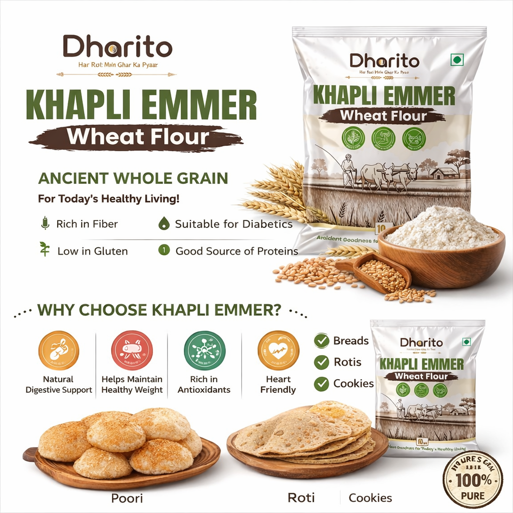 Dharito Khapli Emmer Wheat Flour | High Dietary Fiber